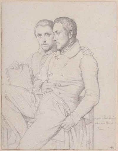 Double Self-Portrait of Hippolyte and Paul Flandrin by Jean Auguste Dominique Ingres